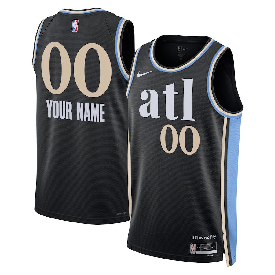 Men Atlanta Hawks Nike Black City Edition 2023-24 Custom Swingman NBA Jersey